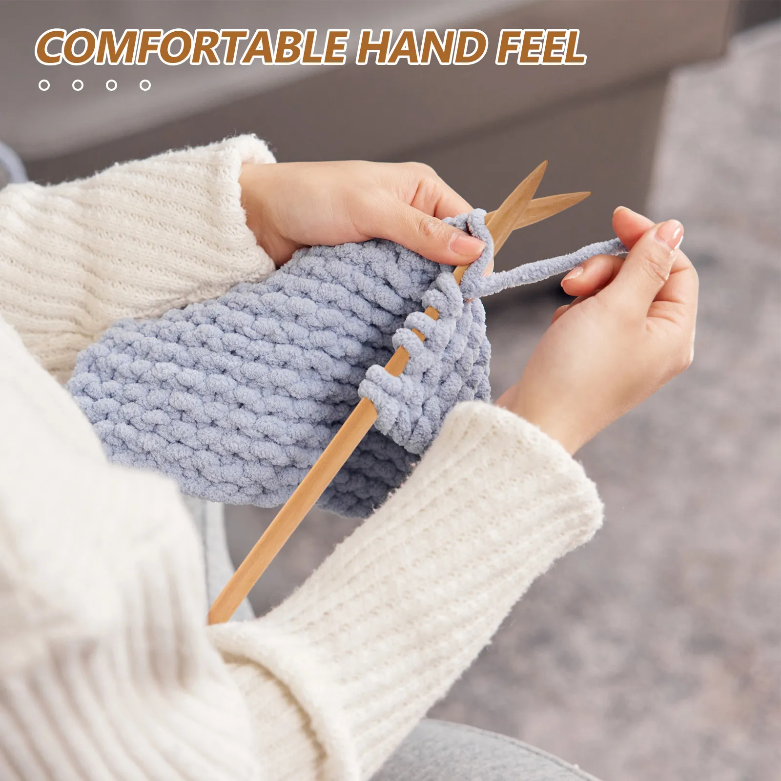 

6Pcs Jumbo Straight Wooden Knitting Needles 35Cm for Thick Yarn Blanket Scarf Sweater Crafts Beginner DIY Handmade Projects