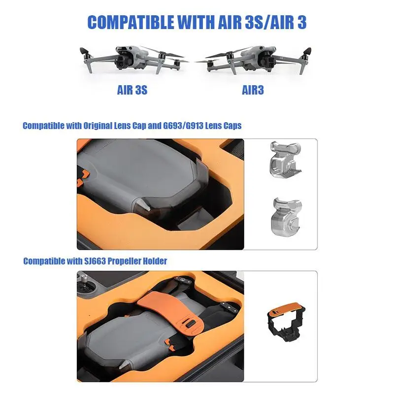 VOLODYMYR Waterproof Safety Explosion-proof Case for DJI AIR 3S/3 RC 2/RC-N2/N3 Large Capacity Suitcase Drone Accessories