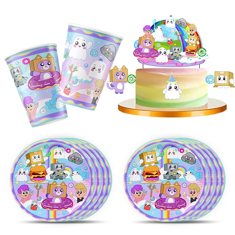 Cartoon Nette Einweg Liefert Geschirr Brosche Cupcake Spirale Kinder Geburtstag Verpackung Baby Shower Party Dekoration