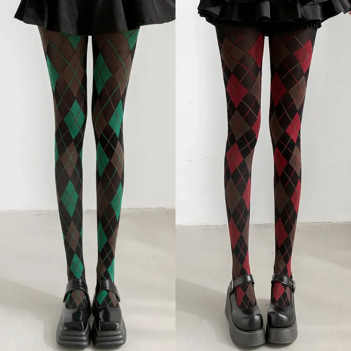 Medias a cuadros pantimedias para mujer Retro JK estilo japonés medias altas hasta el muslo lencería medias sexis medias para mujer pantimedias Legging