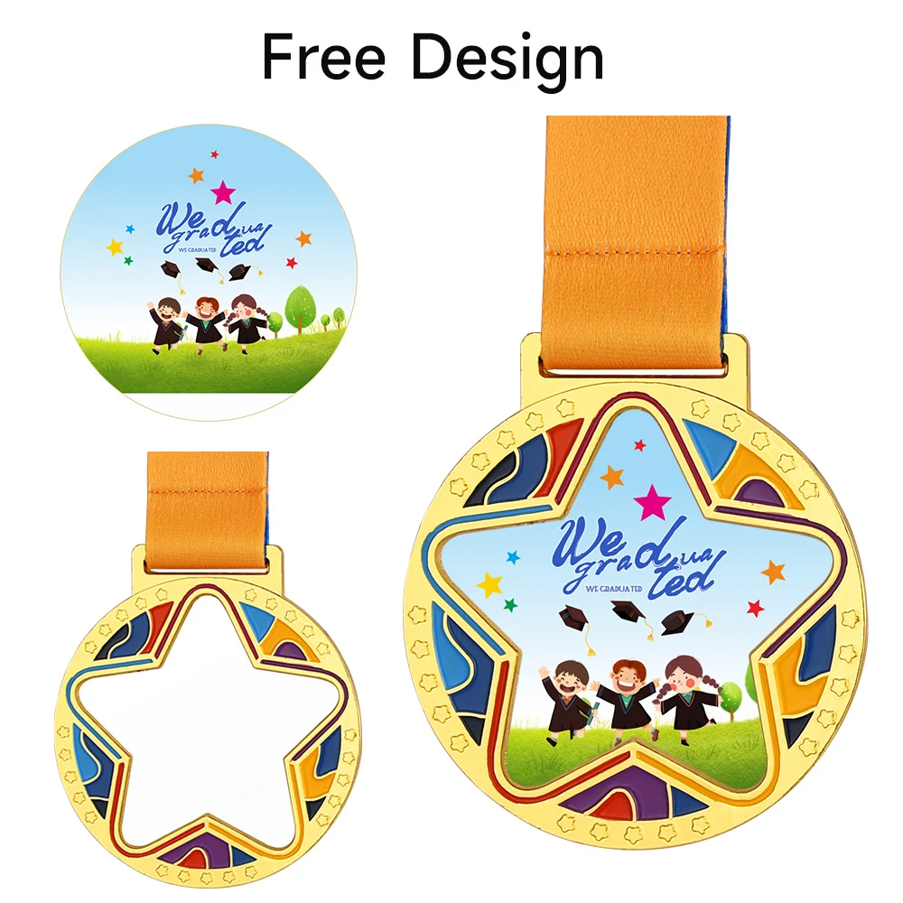 Creative Acrylic Medal Children\'s Medals Award Custom Transparent Medal School Students Running Sport Games Medals Free Print