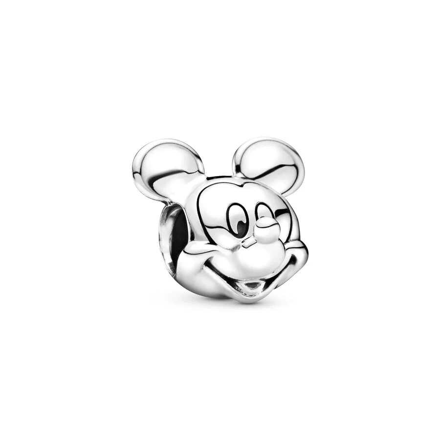 2026New Disney Mickey and Minnie Charm Beads Pendant Fit Original Snake Silver Bracelet Necklace Beads For Diy Jewelry Women Gif view 6