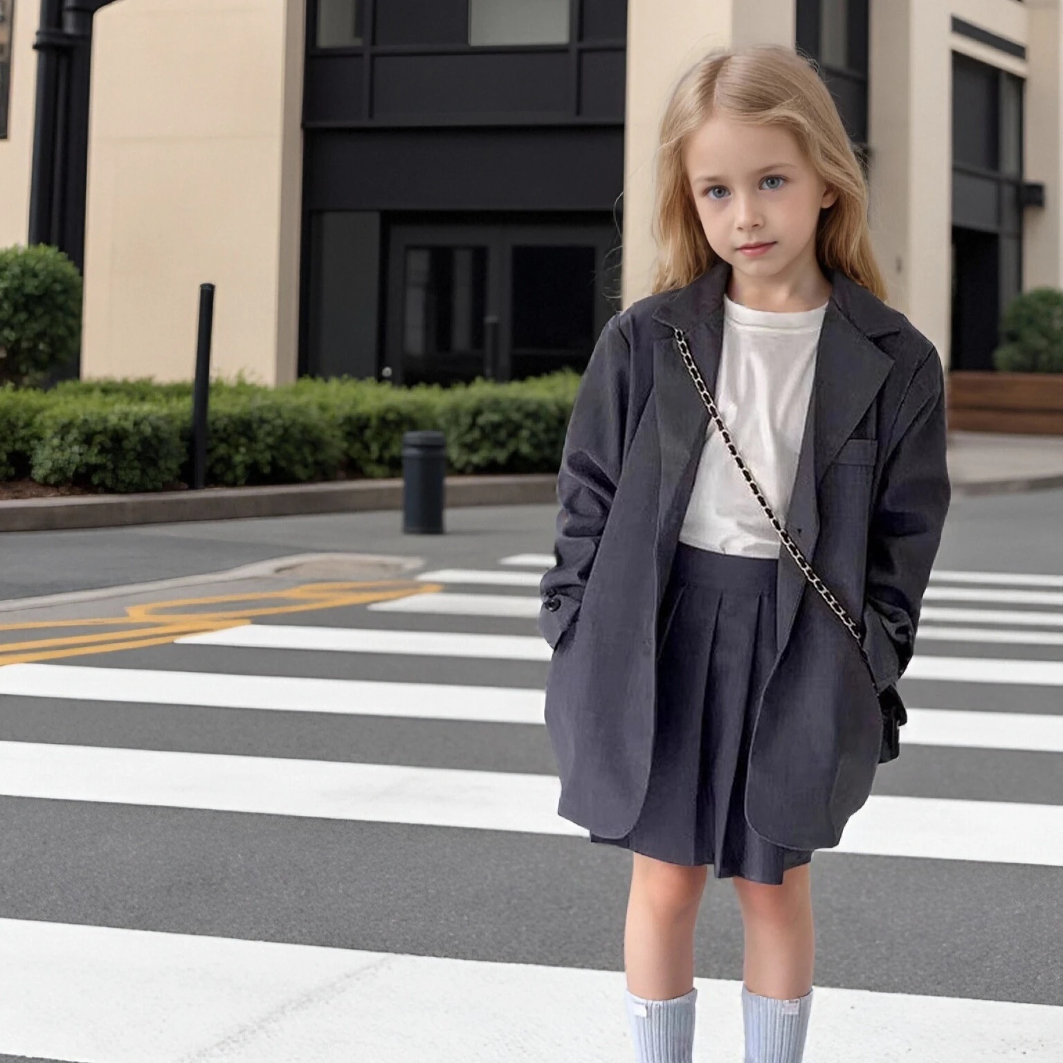 

Girls Suit Set 2026 Spring New Preppy Style Fashion Blazer Pleated Skirt Two Piece Outfit Teen School Kids Stylish Matching Set