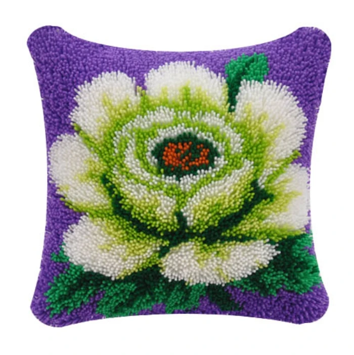 Flowers Plants Series Latch Hook Kit Butterfly Handmade Embroidery Pillow 3D Segment Embroidery Pillow Wool Handcraft Supplies view 4
