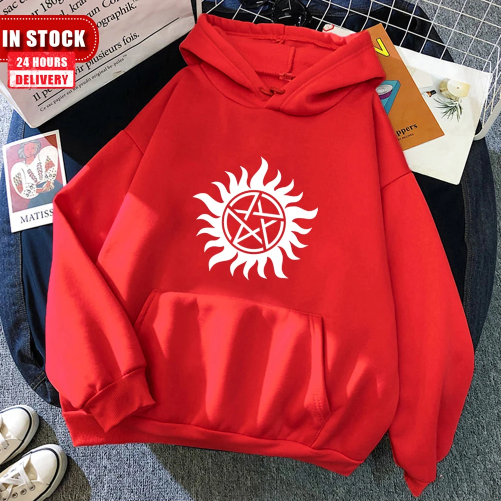 Aquarian Star Hoodies Sweatshirt For Men Women Sam Dean Winchester Castiel Supernatural Demon Crowley Horror Sci Fi Science