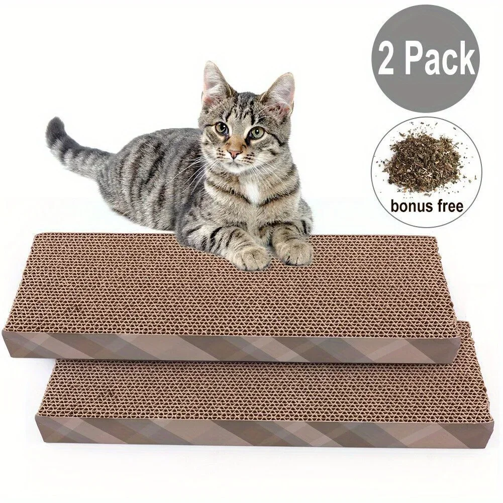 

2x Cat Scratch Cardboard Catnip Scratching Pad Scratcher Lounge Sofa Bed Post