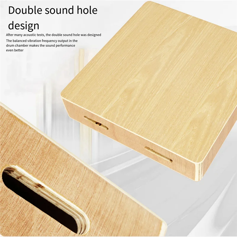 

YHOLI-Portable Travel Wooden Box Drum, Hand Percussion Instrument For Kids And Adults, Cajon Hand Drum
