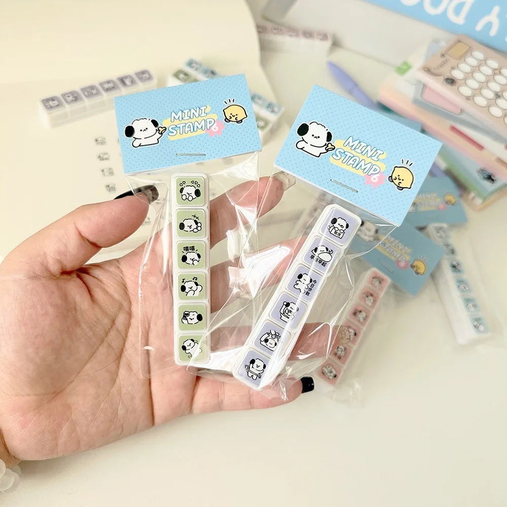 

New 6 Designs Decorative Stamps Diy Crafts Cartoon Scrapbooking Stamp Multipurpose Self Inking Stamp Journal Planner