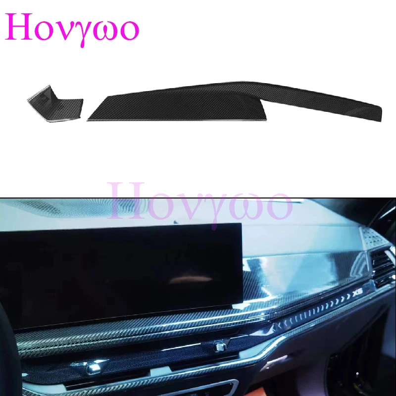 2pcs LHD RHD Real Dry Carbon Car Interior Dashboard Panel Dash Kits For BMW X5 G05 X6 G06 X7 G07 2023up