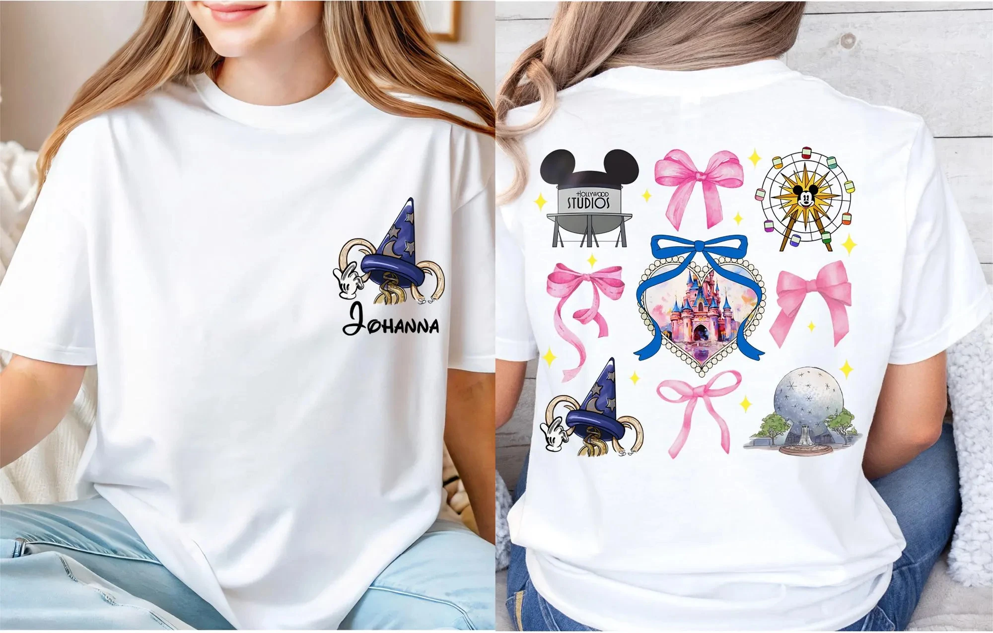 2025 الصيف موضة جديدة فراشة قميص مخصص ميكي تي شيرت ماجيك القلعة قميص WDW الأسرة عطلة قميص كبير الحجم