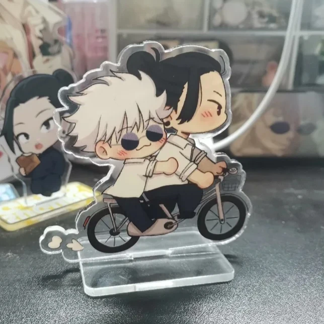 Jujutsu Kaisen Acrylic Stand Figure Key Buckle Satoru Gojo Geto Suguru Anime Peripheral Cute Q Version Desktop Ornament Pendant