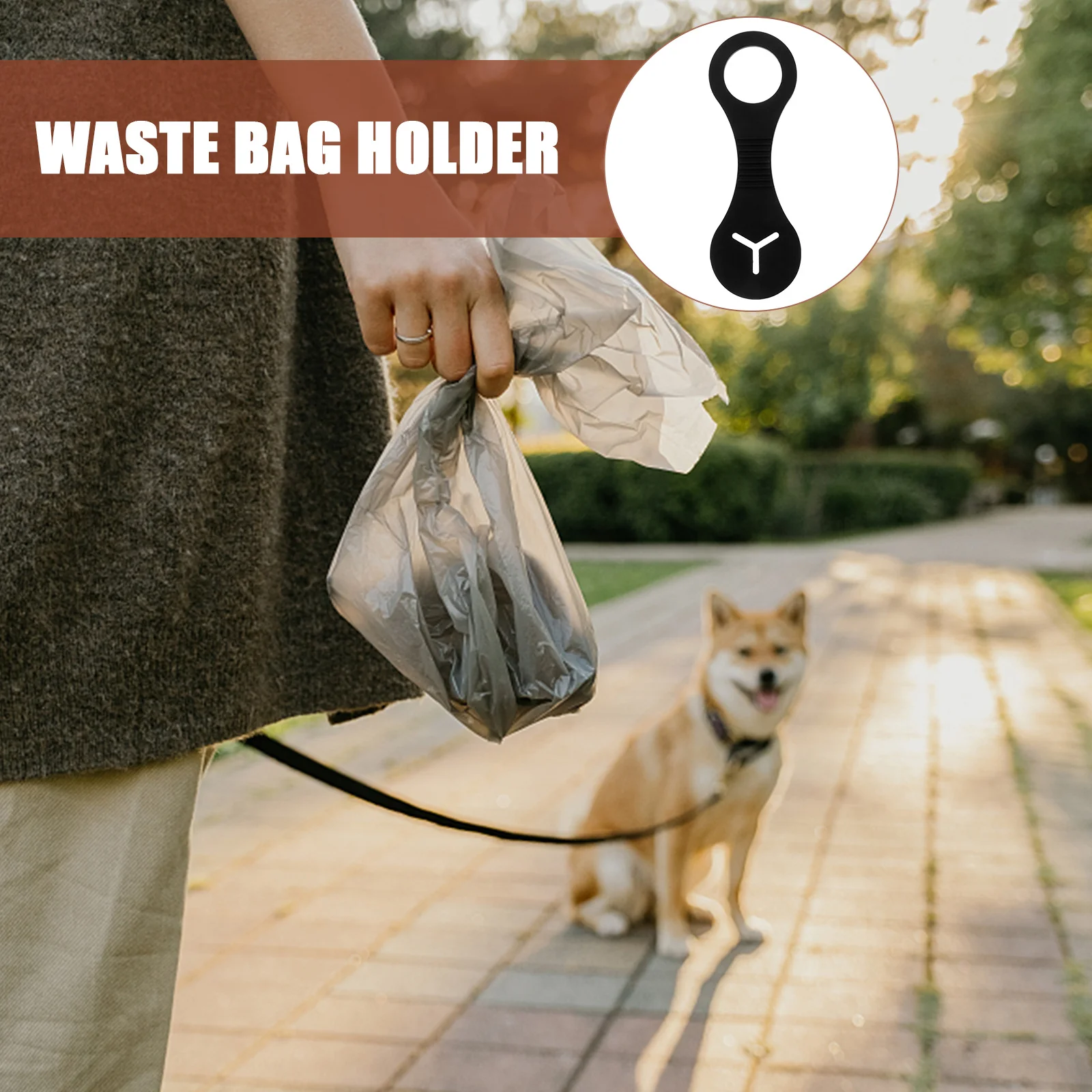 

2Pcs Pet Poop Bag Fixing Ring Durable Practical Large Capacity Multiple Bags Lightweight Portable Hands Free Travel Black