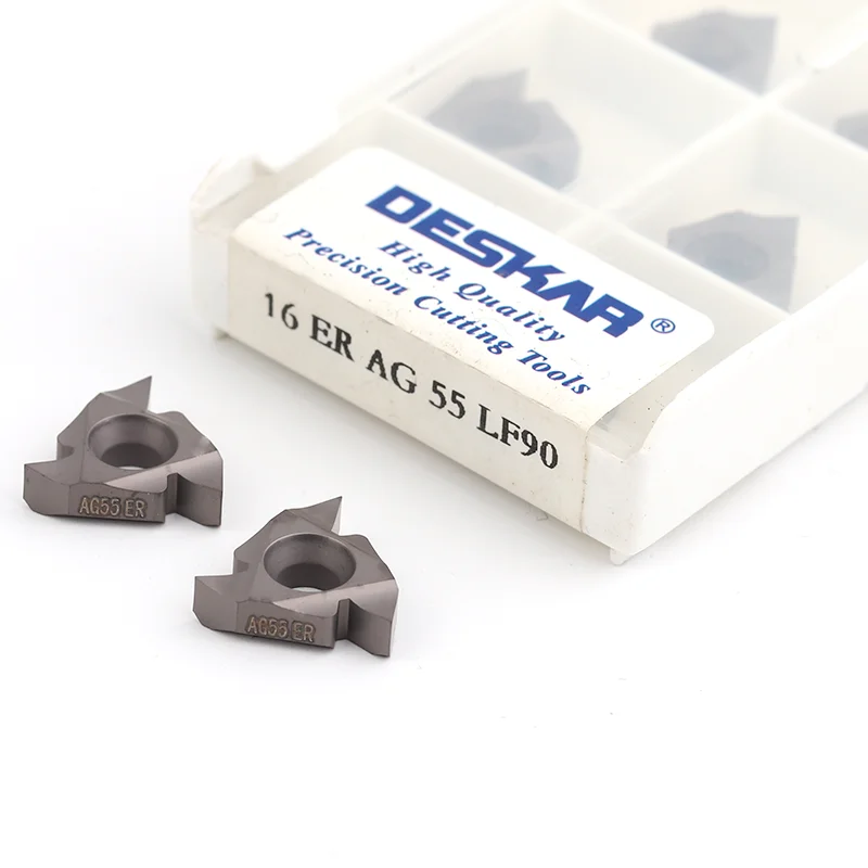 

10pcs 16ER 16IR AG55 AG60 1.5ISO 2.0ISO 11W 14W LF90 Cermet Inserts DESKAR CNC Lathe Machine Cutter Tools Thread Turning Tool