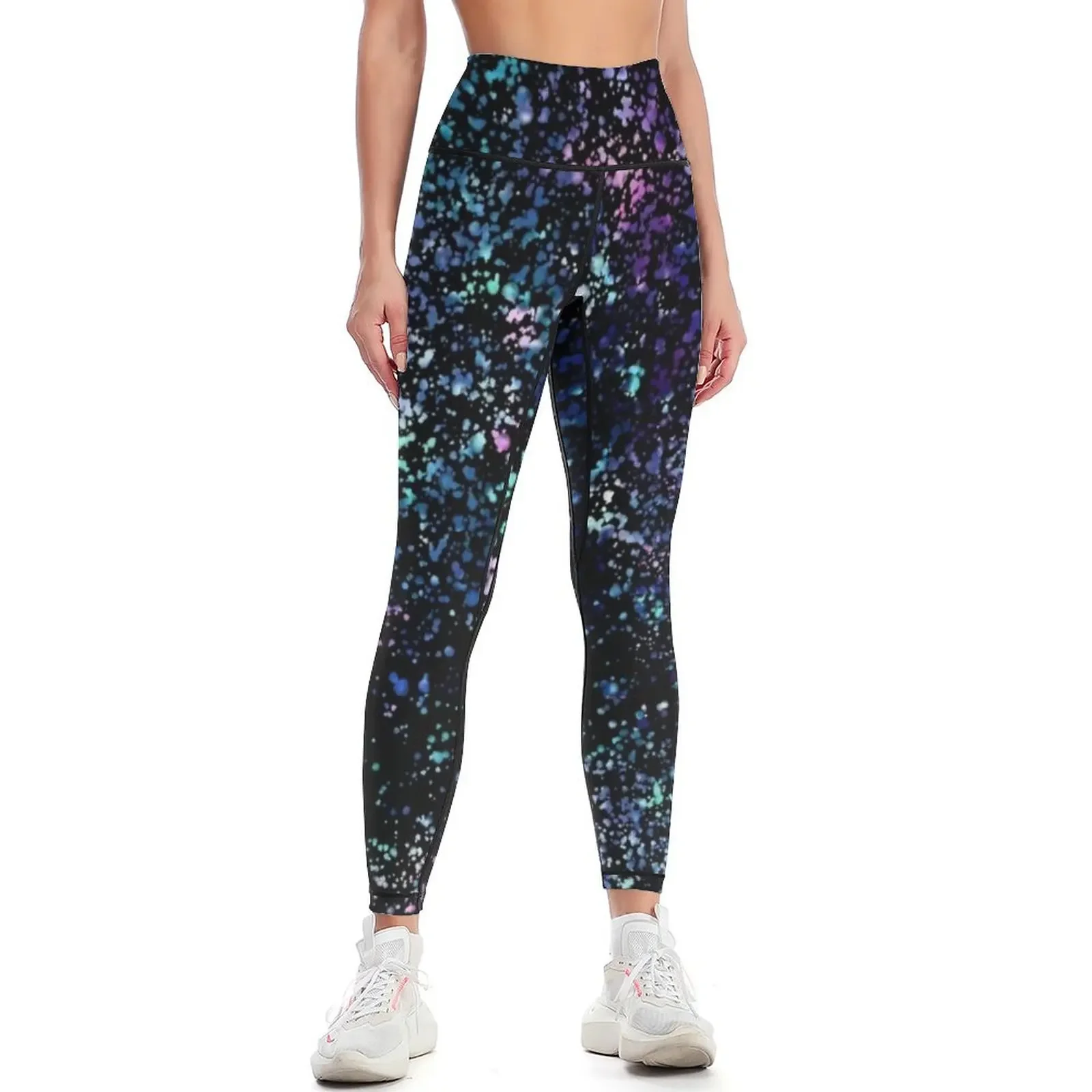 

glittery, sparkles, bright pattern Leggings gym wear Leginsy push up sport pants Women's gym Womens Leggings