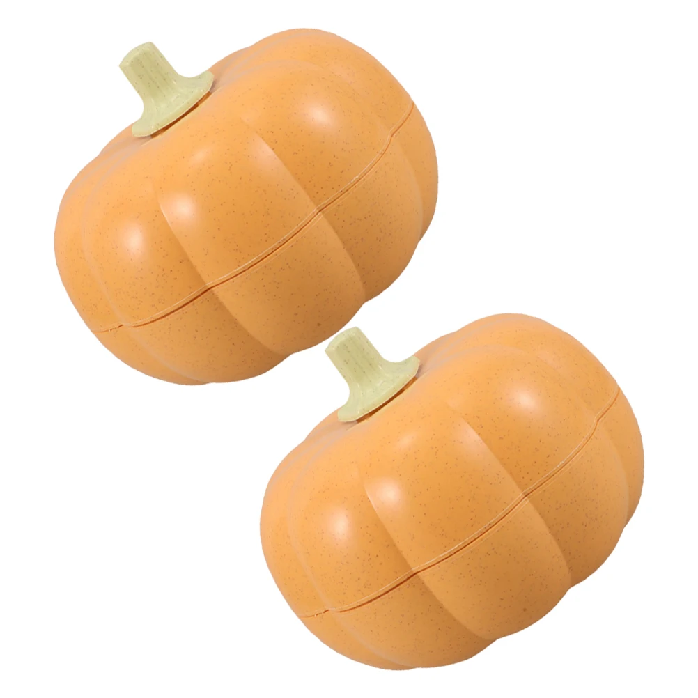 

2Pcs Double Layer Dried Fruit Plate Pumpkin Snack Container Tray for Halloween Bowls Kitchen Bar Accessories