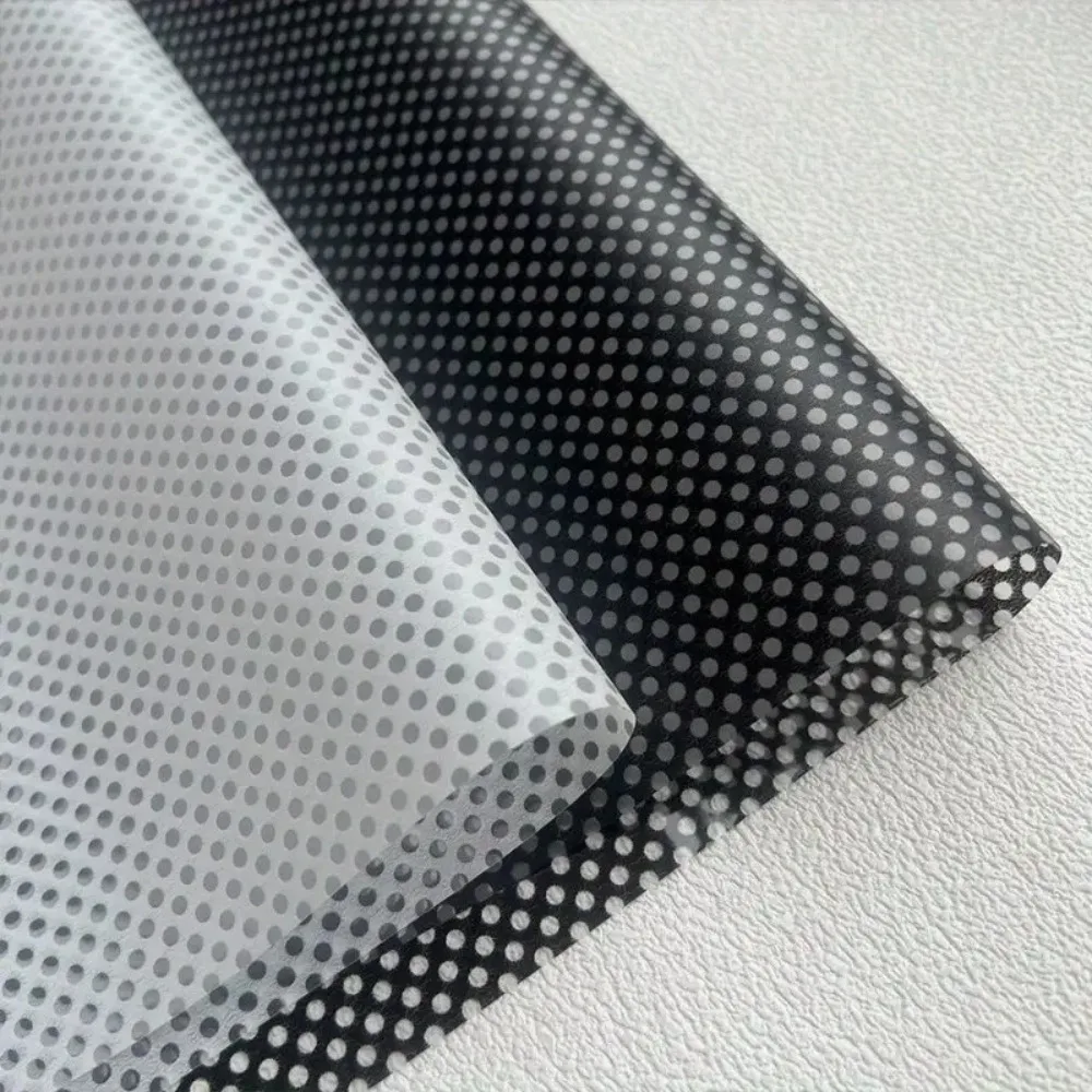 Durable PVC Window Film Dot Pattern Light Blocking Glass Decal Sun Insulation Anti Peep Design Static Cling Film Office Window