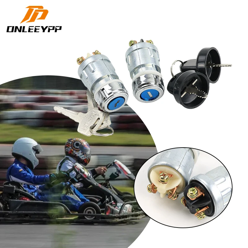 ONLEEYPP قطع غيار الدراجات النارية مفتاح إشعال قفل اسطوانة مع 2 مفاتيح ل 50cc 110cc 125cc 250cc حفرة رباعية الترابية دراجة ATV عربات التي تجرها الدواب