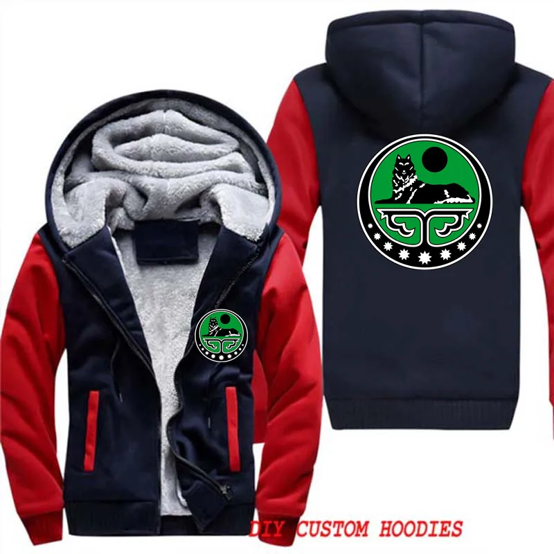 Winter Chechnya Logo Motorcycle Hoodies Sweatshirts Hoody Plus Size Men's Zipper Hooded Thick Coat Men Fleece Jacket