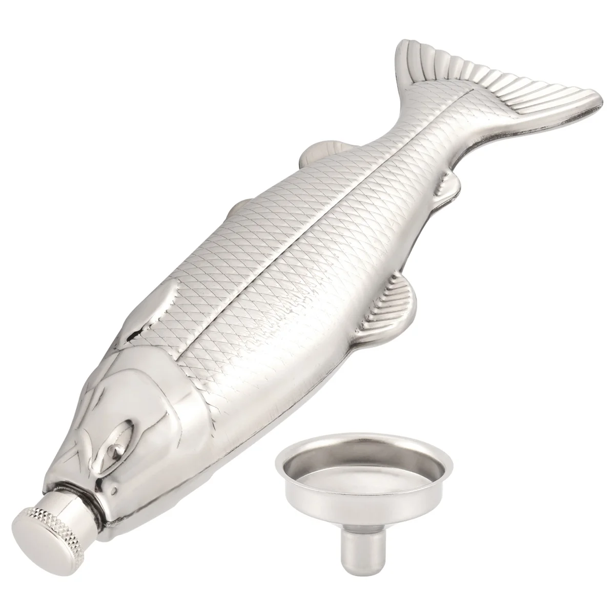 

GIGI 1 Set Fish-Shape Hip Flask 5Oz Bottle Mini Pocket Flask Stainless Steel Party Drinkware for Outdoor