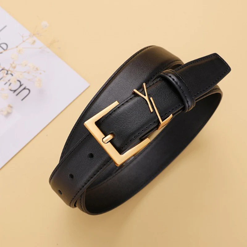 New 2025 Women's Genuine Leather Versatile Belt, Versatile Decorative Suit, High End Retro Black Skinny Jeans Belt