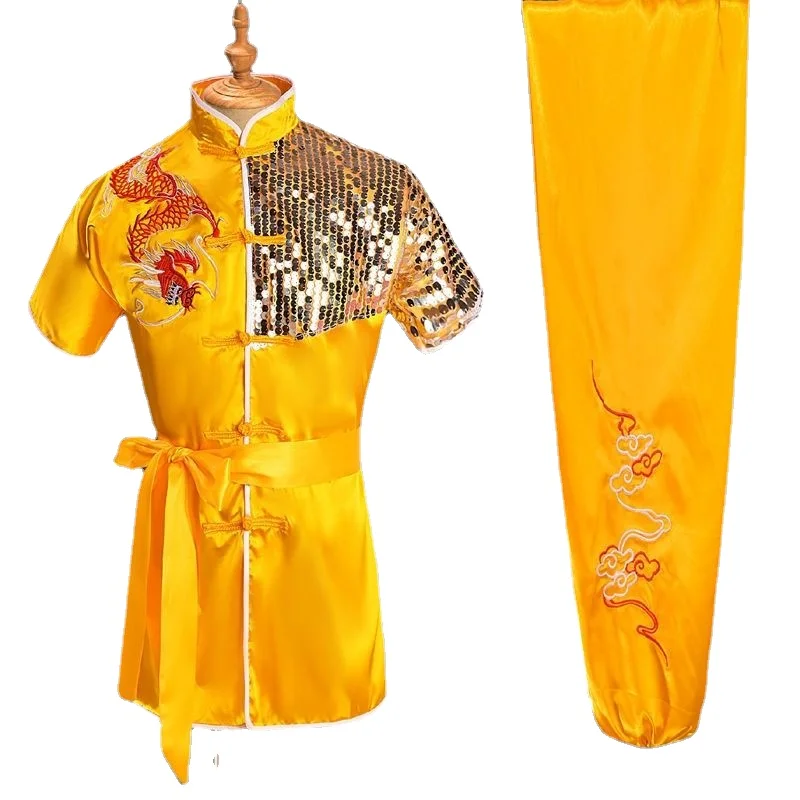 Traditional Wushu Kungfu Clothes Martial Arts Suit Embroidery Dragon Costumes Adult Kung Fu Uniform Taekwondo Morning Exercise