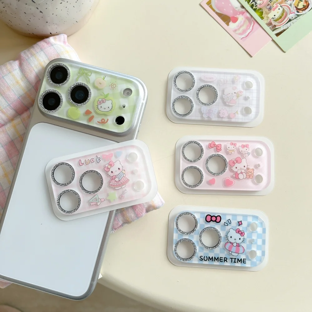 Nette Cartoon KT Glitter Objektiv Film Kamera Schutz Objektiv Film Für IPhone 17 Pro Max HD Schutz Glas Für 17 Pro Volle Abdeckung