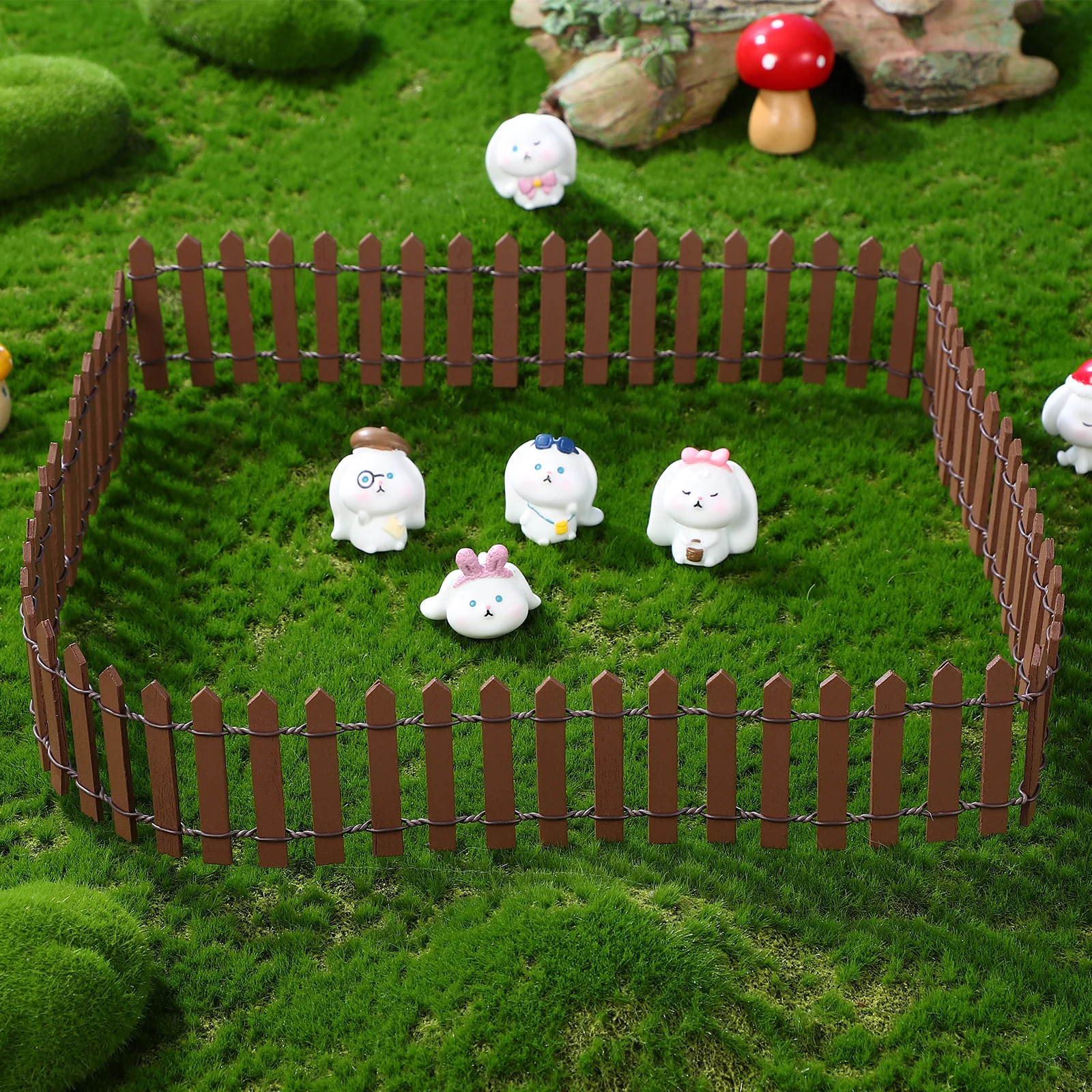 

2Pcs Mini Fence for Garden Decorative Accessories Micro Landscape Decor Bendable Design Perfect Gift Idea