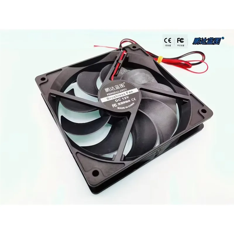 pa Pengda Blueprint 12025 Sickle 12V Silent Double Ball Bearing 90CM Line Length 12CM Computer Fan120*120*25MM