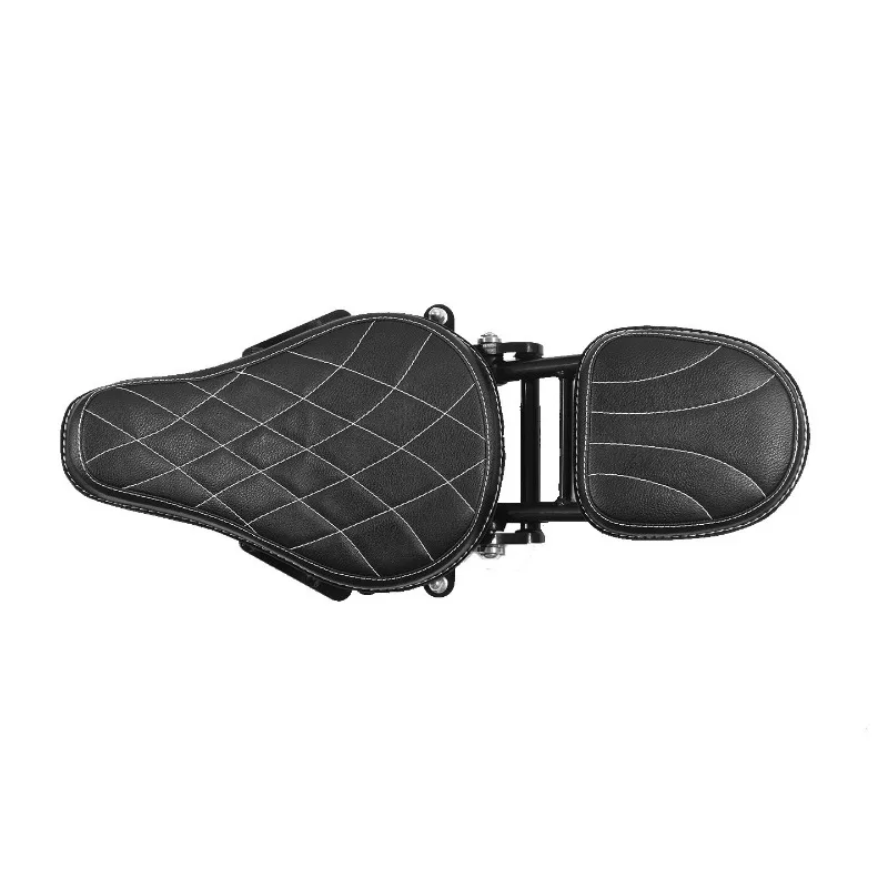 

Zuimi Motorcycle Retro Leather Folding Dual Seat - Hidden Hinge, Non-Destructive Installation for Custom Modified Bikes