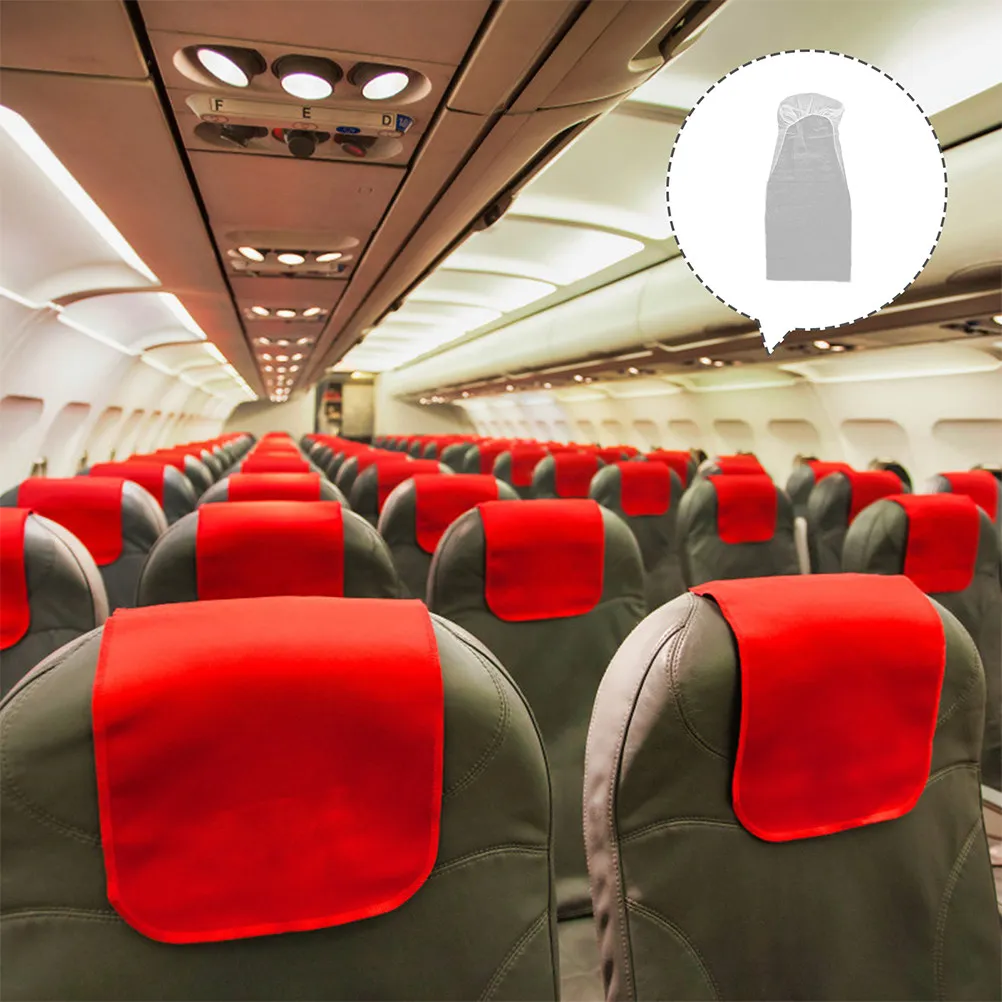 4Pcs Disposable Seat Covers Non-Woven Universal Size for High-Speed Rail Airplane Vehicle Car Rear Front Seats Easy Install