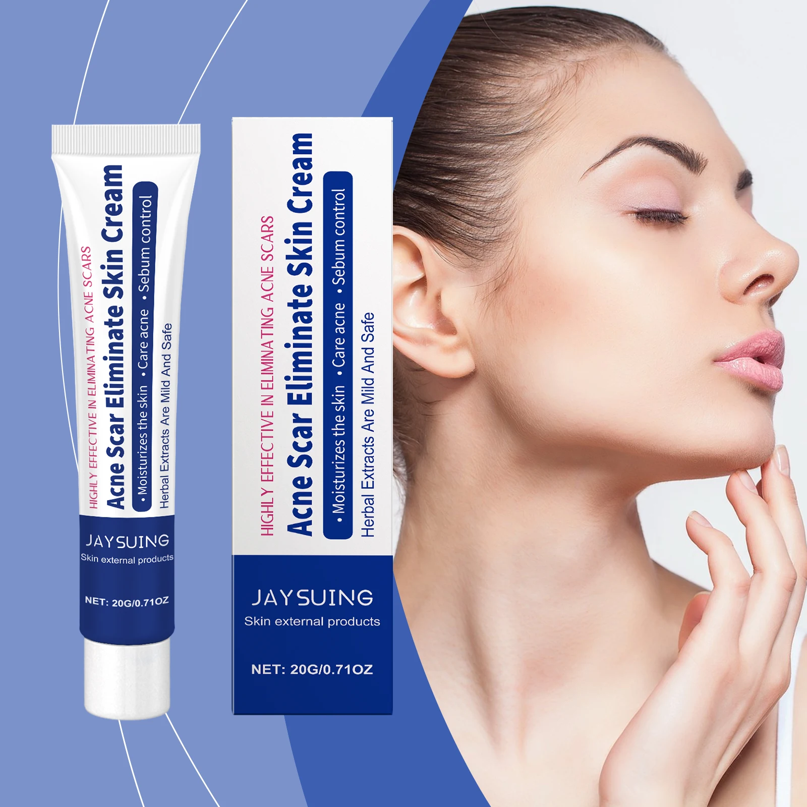 

Jaysuing Herbal Acne Cleansing Cream Face Refreshing Oil Control Gentle Cleansing Skin Pores Softening Skin Care Cream