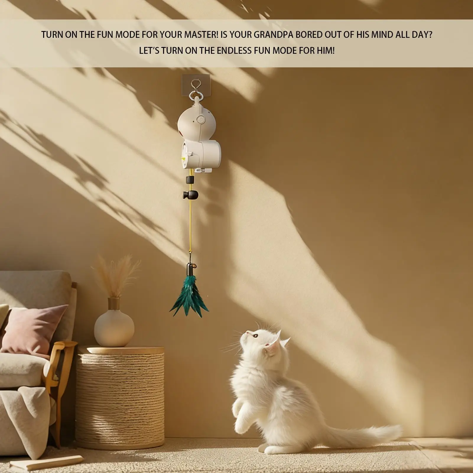 

Automatic Cat Toy Electric Enrichment Pet Supplies Cat Enrichment Toys With Teaser Wand For Kittens Small Large Indoor Home Play