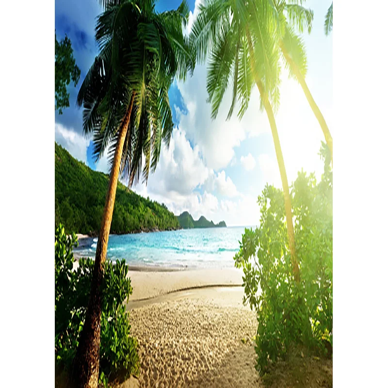 Estate Tropical Sea Beach Palms Tree Photography Background Natural Scenic Photo fondali Photocall Photo Studio 1911 CXZM-01