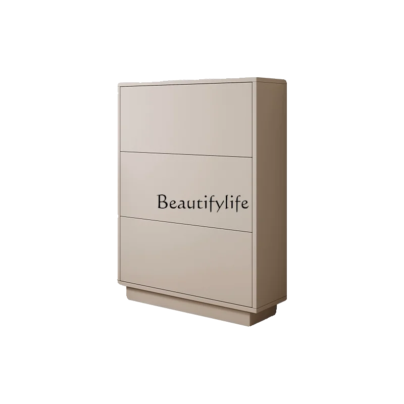 

Solid wood ultra-thin tipping bucket shoe cabinet household door small apartment storage cabinet