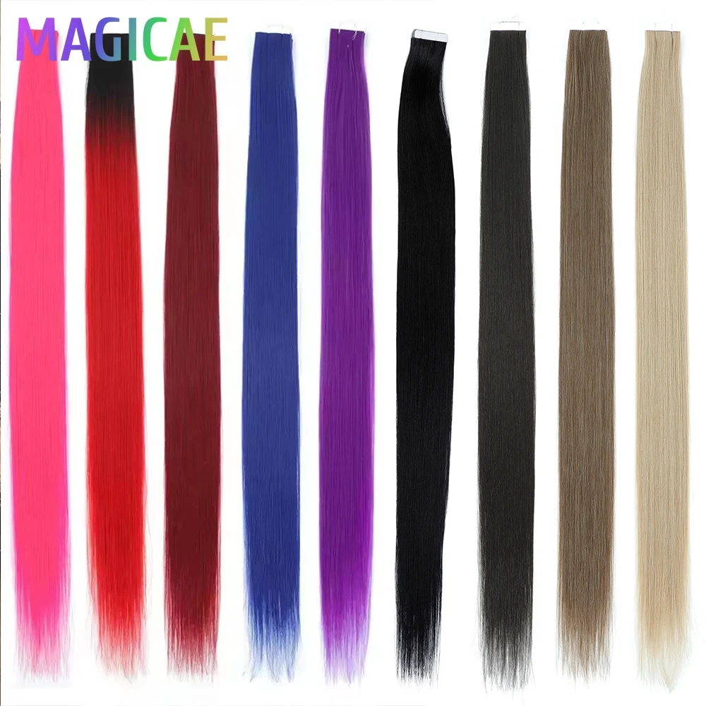 

26-дюймовые прямые накладные пряди для волос, 20 шт., омбре, коричневый оттенок 6 # 50 г синтетических волос Piano Highlight Blonde SP12/16/613, термостойкие, с биопротеином