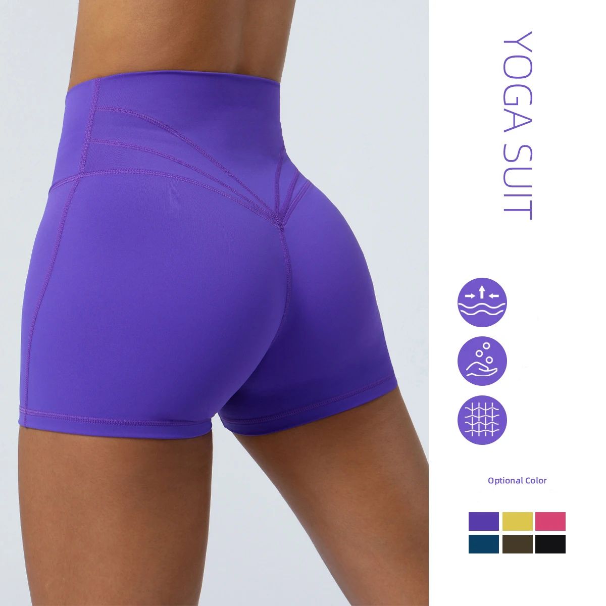 Pantalones cortos de Yoga con cintura cruzada en V para mujer, pantalones cortos elásticos para gimnasio, pantalones cortos de entrenamiento con realce, pantalones cortos deportivos para ciclismo