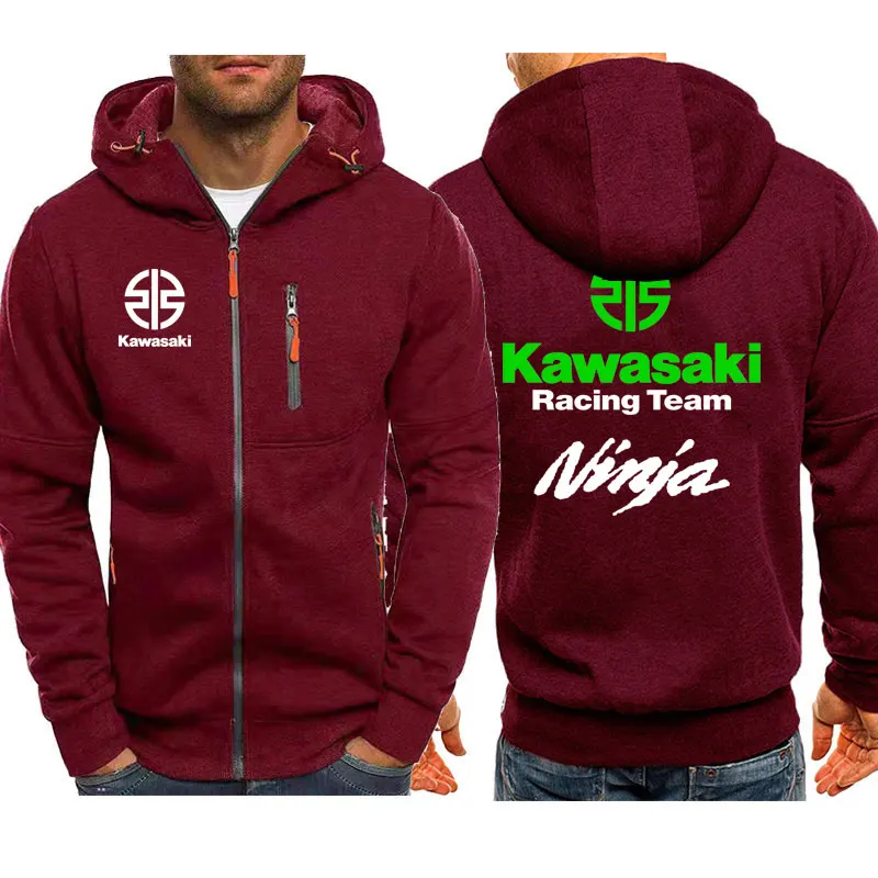 كاواساكي سباق 2025 ربيع الخريف الرجال الرياضة هوديي المرأة قلنسوة بسحاب موضة زوجين سترة معطف #4