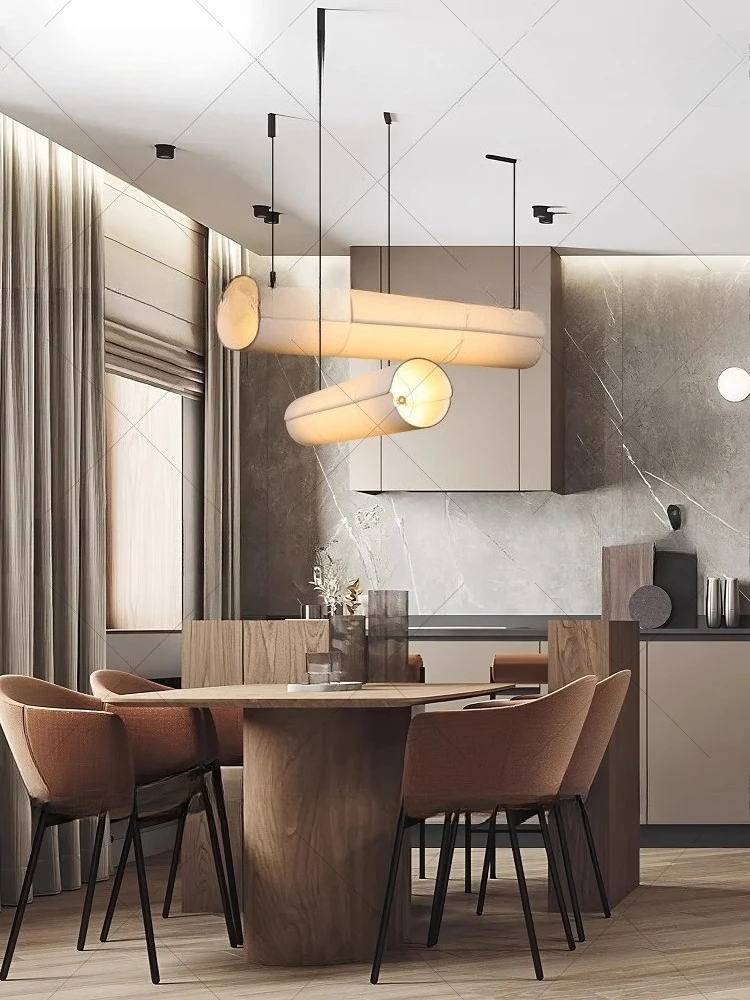 中世のシャンデリア日本のミニマリストレストランバーカウンター一文字ストリップランプコーヒーショップケータリング商業