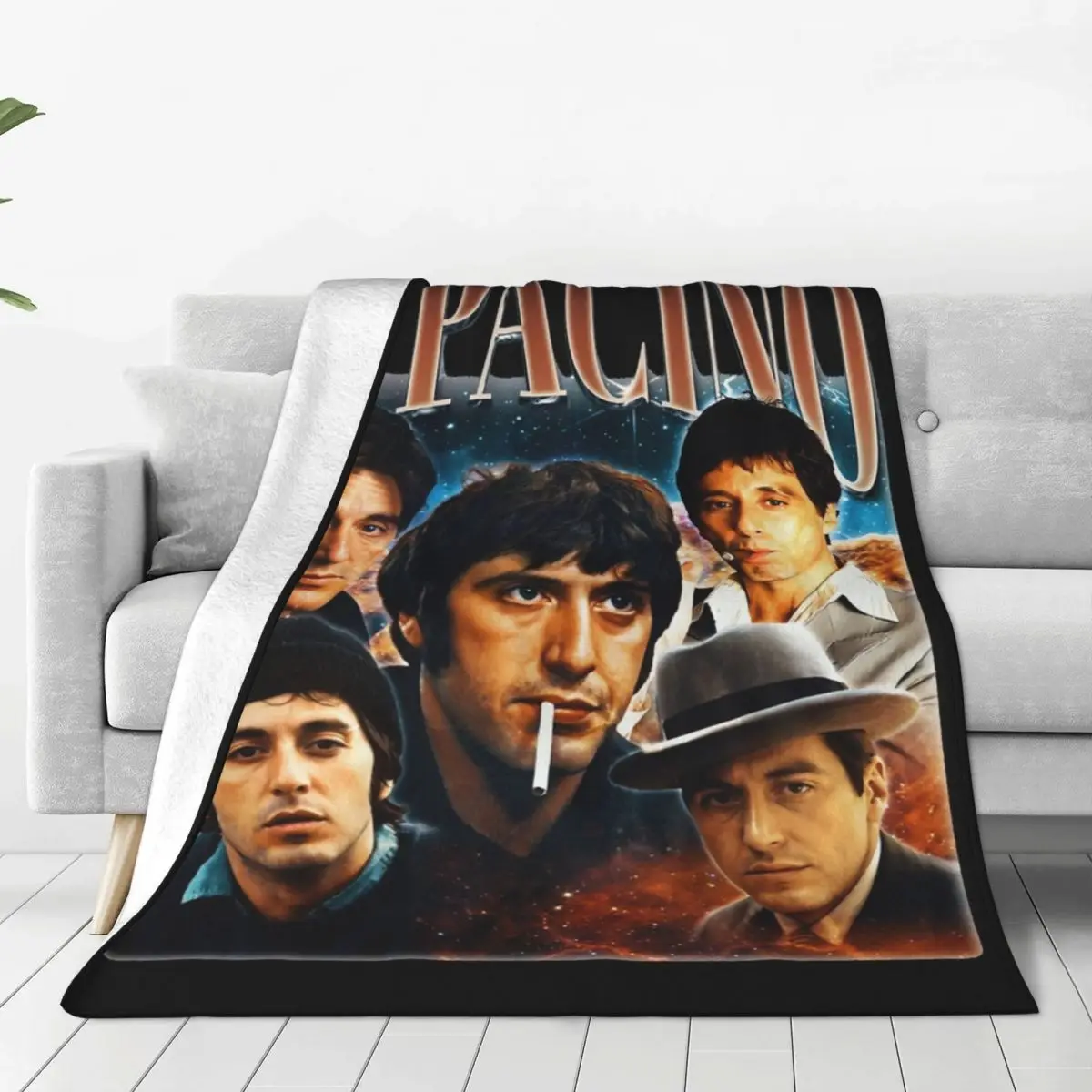 AL PACINO 90s Style Blankets Flannel Print Portable Super Warm Throw Blankets for Home Outdoor Rug Piece