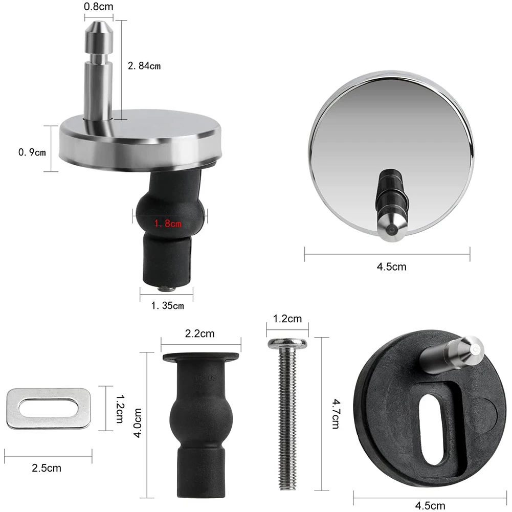 Bisagras de asiento de inodoro de 2 piezas, de liberación suave, Ajuste rápido, reemplazo Universal de asientos de inodoro de acero inoxidable,