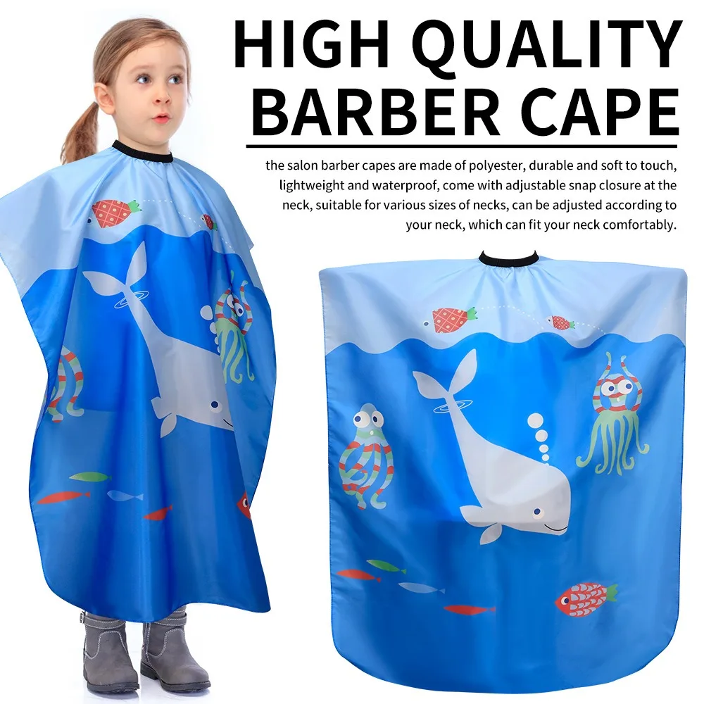 Marine Animal Kids Cartoon Haircut Cape Professional Barber Wrap Children Hairdresser Cape Haircutting Cute