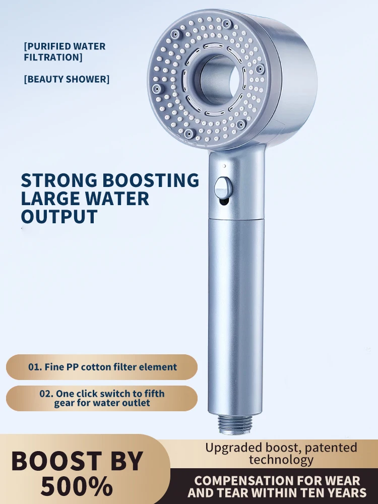 New Style Sky Blue Hand Shower High Pressure Handheld Shower 5 Models Universal Adaptation Bathroom Accessories WB8462