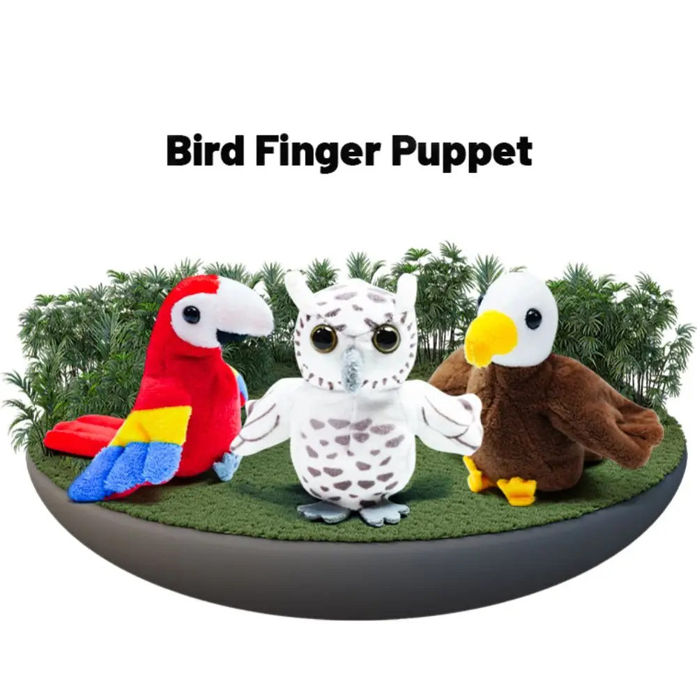 

Peacock Owl Bird Finger Puppet Plush Doll Stuffed Animal Parrot Finger Doll Storytelling Kawaii Animal Hand Puppet Parent-child