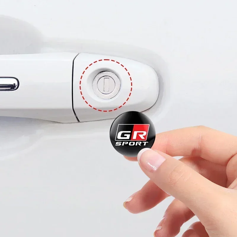 2/5/10Pc Car Door Key Hole Lock Anti-Dustproof Stickers For Toyota GR Sport Gazoo Racing RAV4 C-HR Avensis Prado Auto Styling