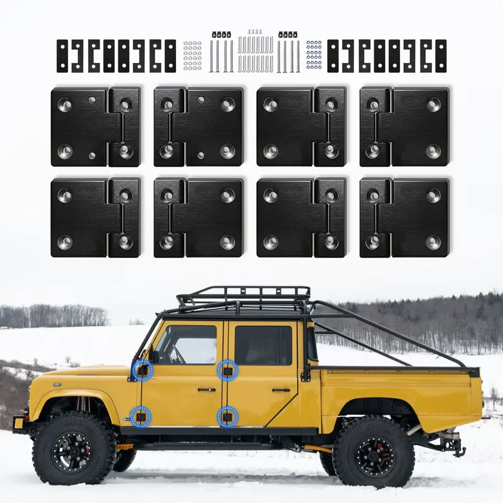 7075 Aluminum Billet Front Rear Row Doors Hinge with Stainless Steel Nut Bolt Kit  For Land Rover Defender DA1070W LRC1072