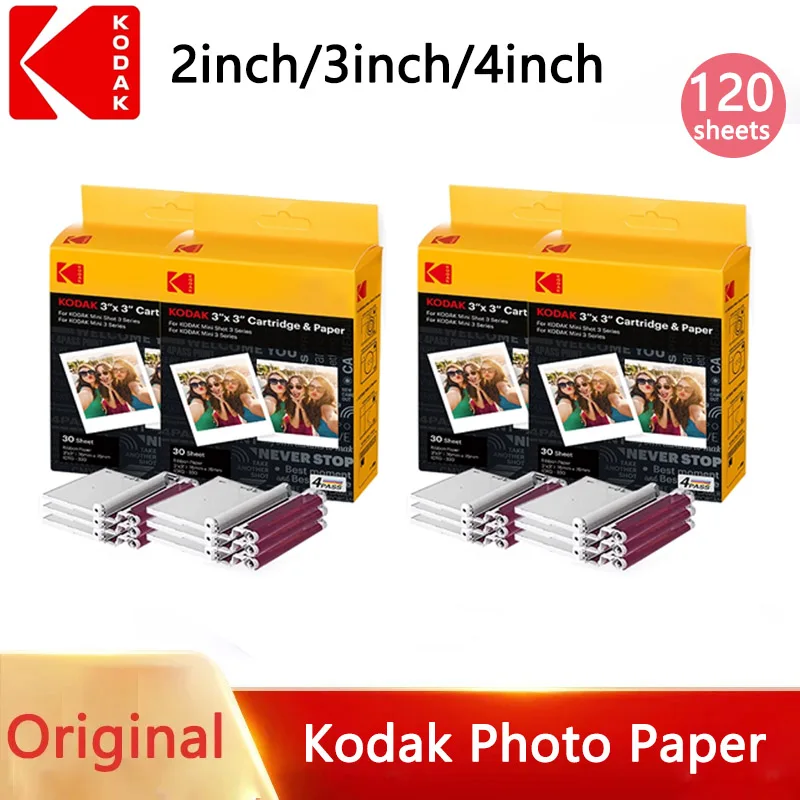 

KODAK Photo Printer Photo Paper 2/3/4-Inch One-Time Imaging Photo Paper Ribbon Integrated 60/80/120 Sheets For C210R/C300RPD460