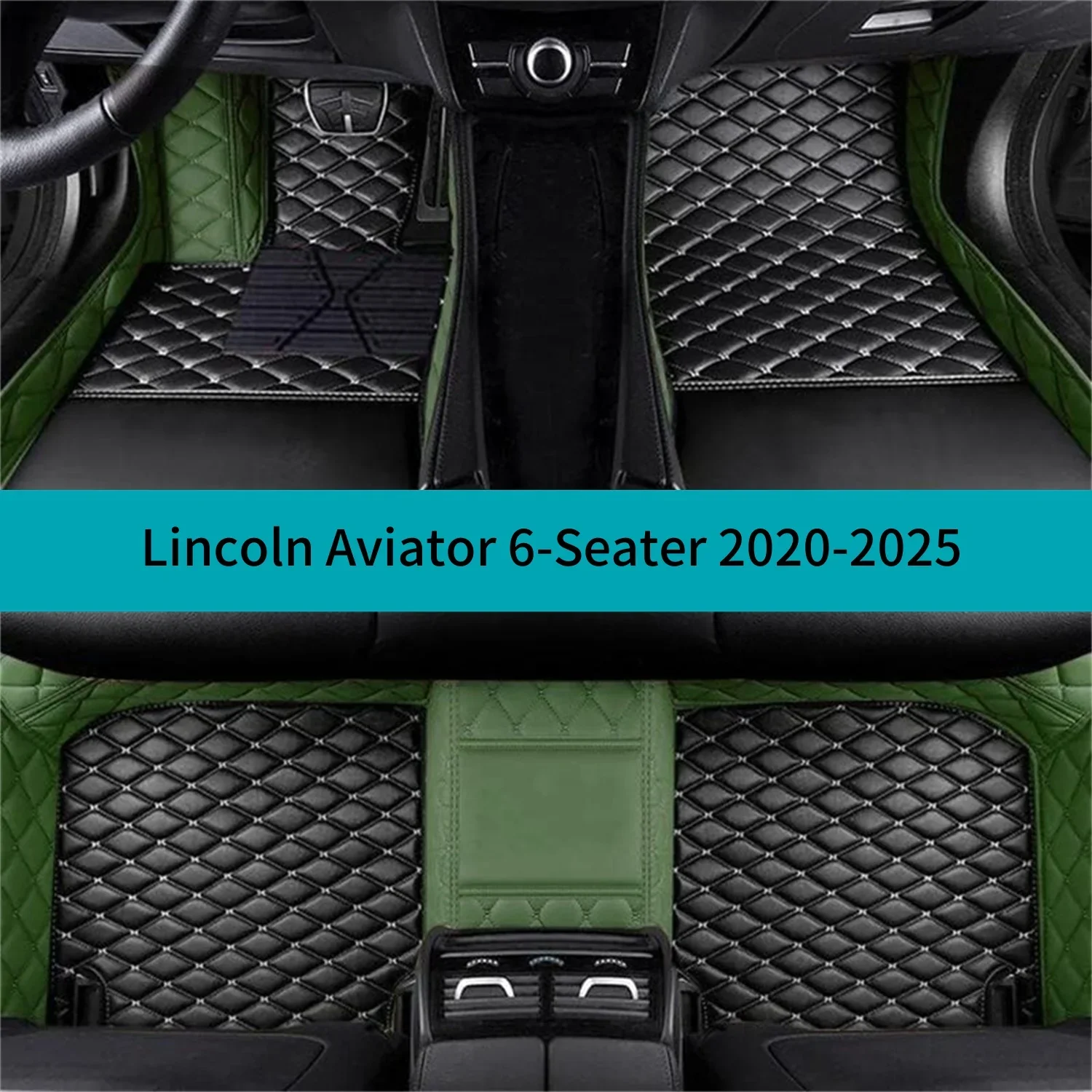Full Set Car Floor Mats For Lincoln Aviator 6-Seater 2020-2025 Leather Floor Mats for Cars Mats Carpets Car Accessories