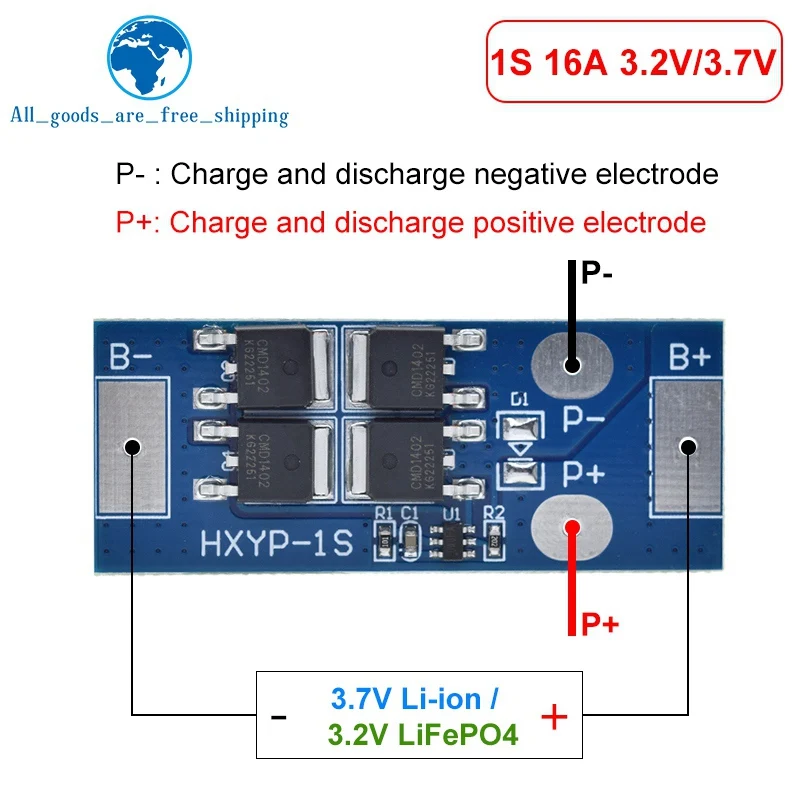 1/3 قطعة BMS 1S 12A 16A 24A 3.2V LiFePO4 / 3.7V بطارية ليثيوم لوح حماية 18650 4.2V شحن الجهد/دائرة قصيرة #4