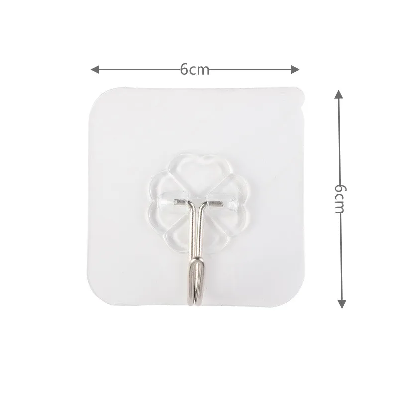 10PCS Hook Strong Transparent Suction Wall Sucker Hanger Waterproof Adhesive Heavy Load Rack Stainless Steel Hook cintre cabide