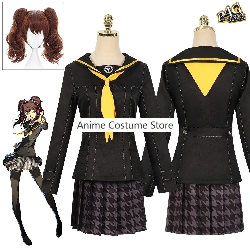 

Game Kujikawa Rise Cosplay Costume Wig Persona 4 Golden JK Uniforms Women's Sailor Suit Socks Halloween Jyoshi Koukousei Costume